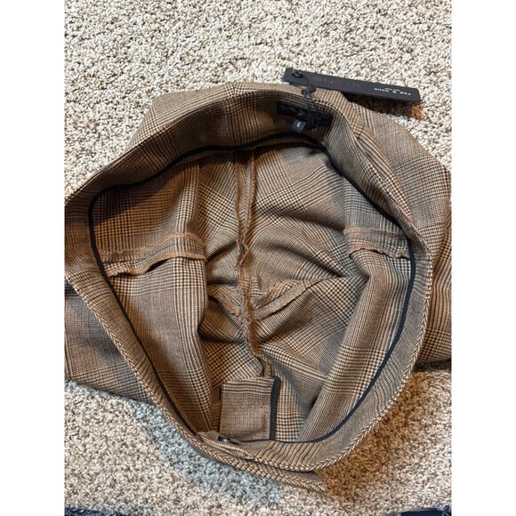 NEW Rag & Bone Rebecca Glen Plaid Houndstooth Wool-Blend Trousers Pant Ankle Zip - Picture 10 of 12